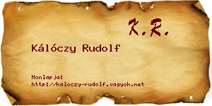 Kálóczy Rudolf névjegykártya
