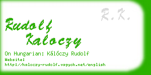 rudolf kaloczy business card