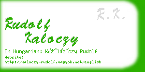 rudolf kaloczy business card